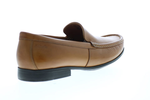 Clarks Claude Plain 26138650 Mens Brown Wide Loafers & Slip Ons Penny Shoes