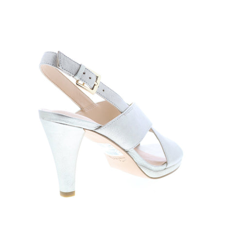 Clarks Dalia Lotus 26138863 Womens Gray Leather Pumps Heels Shoes