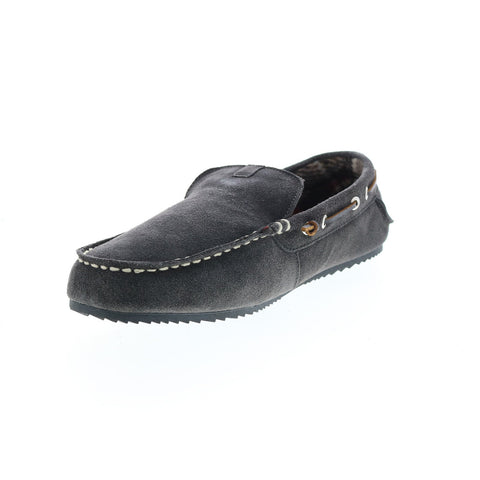 Clarks Kalel Rory 26139006 Mens Gray Suede Slip On Moccasin Slippers Shoes