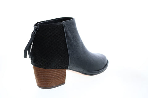 Clarks Spiced Ruby 26139159 Womens Black Leather Ankle & Booties Boots