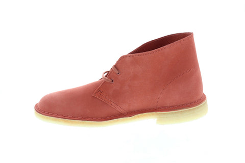Clarks Desert Boot 26139225 Mens Red Suede Comfort Lace Up Desert Boots