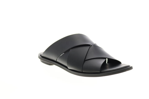 Clarks Willow Art 26139434 Womens Black Leather Slip On Mule Flats Shoes