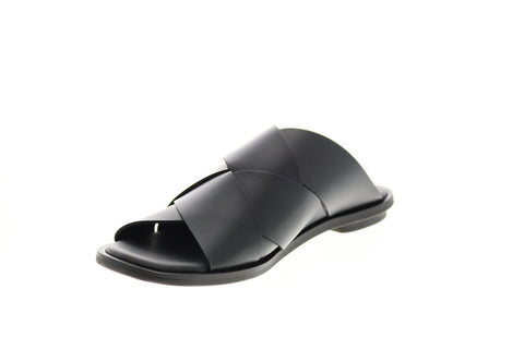 Clarks Willow Art 26139434 Womens Black Leather Slip On Mule Flats Shoes