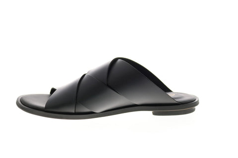 Clarks Willow Art 26139434 Womens Black Leather Slip On Mule Flats Shoes