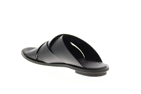 Clarks Willow Art 26139434 Womens Black Leather Slip On Mule Flats Shoes