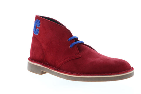 Clarks Bushacre 2 26139511 Mens Red Suede Lace Up Desert Boots Shoes