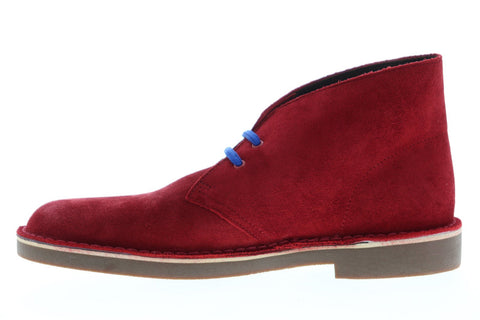 Clarks Bushacre 2 26139511 Mens Red Suede Lace Up Desert Boots Shoes