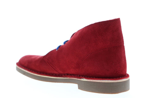 Clarks Bushacre 2 26139511 Mens Red Suede Lace Up Desert Boots Shoes