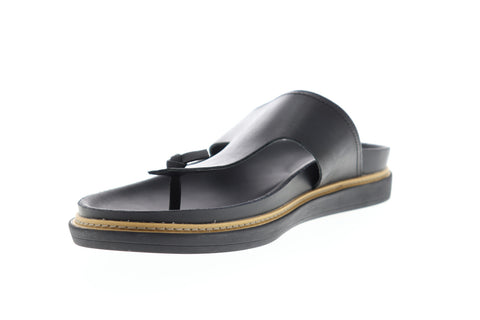Clarks Trace Sand 26139560 Mens Black Leather Slip On Flip-Flops Sandals Shoes