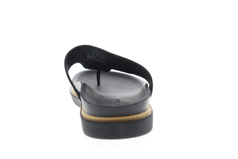 Clarks Trace Sand 26139560 Mens Black Leather Slip On Flip-Flops Sandals Shoes