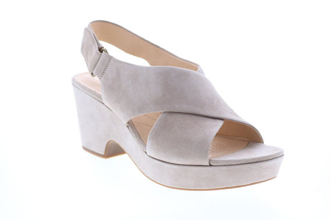 Clarks Maritsa Lara 26140120 Womens Gray Suede Slingback Sandals Shoes