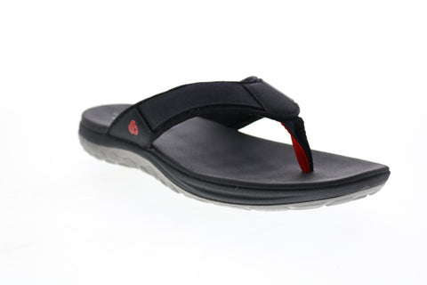 Clarks Step Beat Dune 26140268 Mens Black Canvas Flip-Flops Sandals Shoes