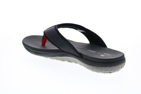 Clarks Step Beat Dune 26140268 Mens Black Canvas Flip-Flops Sandals Shoes