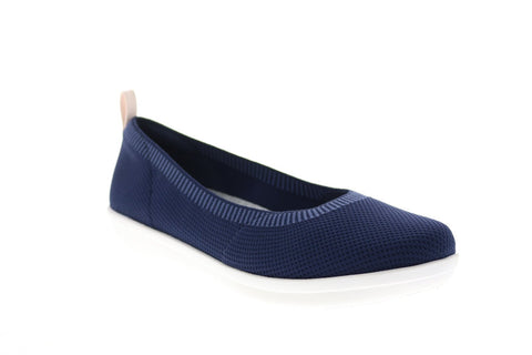 Clarks Ayla Paige 26140283 Womens Blue Canvas Slip On Ballet Flats Shoes