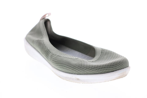 Clarks Ayla Paige 26140285 Womens Green Canvas Slip On Ballet Flats Shoes