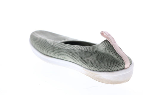 Clarks Ayla Paige 26140285 Womens Green Canvas Slip On Ballet Flats Shoes