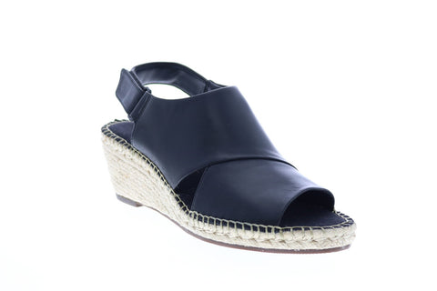Clarks Petrina Abby 26140607 Womens Black Leather Strap Wedges Heels Shoes