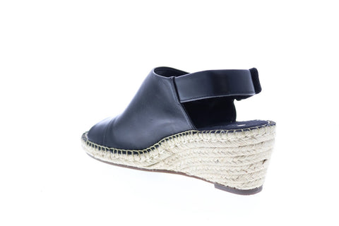 Clarks Petrina Abby 26140607 Womens Black Leather Strap Wedges Heels Shoes