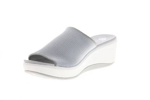 Clarks Step Cali Bay 26140731 Womens Gray Mesh Slip On Slides Sandals Shoes