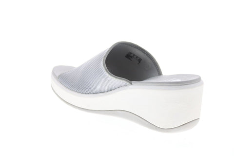 Clarks Step Cali Bay 26140731 Womens Gray Mesh Slip On Slides Sandals Shoes