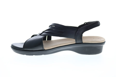 Clarks Loomis Cassey 26140966 Womens Black Leather Slingback Sandals Shoes