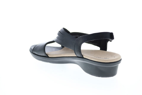 Clarks Loomis Cassey 26140966 Womens Black Leather Slingback Sandals Shoes