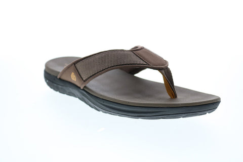 Clarks Step Beat Dune 26141018 Mens Brown Canvas Flip-Flops Sandals Shoes
