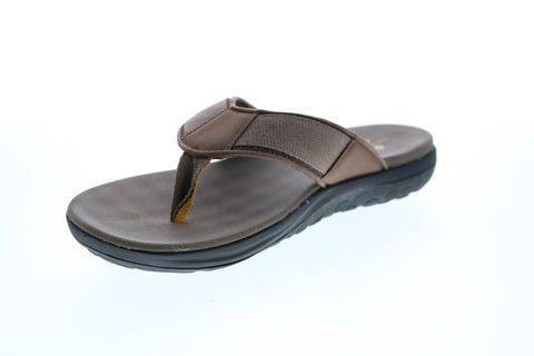 Clarks Step Beat Dune 26141018 Mens Brown Canvas Flip-Flops Sandals Shoes