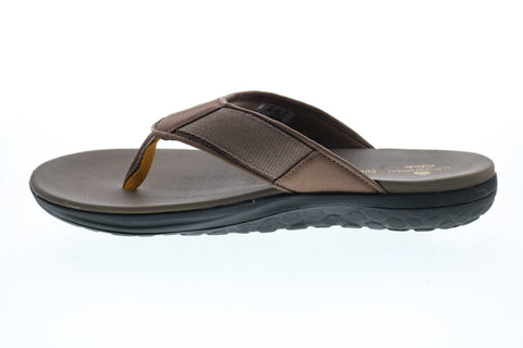 Clarks Step Beat Dune 26141018 Mens Brown Canvas Flip-Flops Sandals Shoes