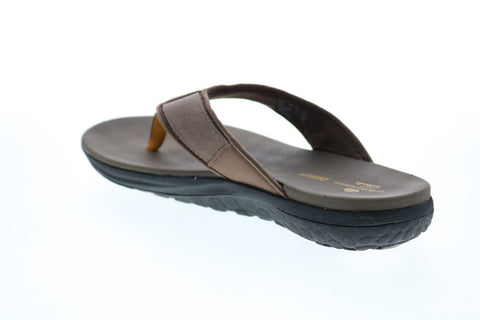 Clarks Step Beat Dune 26141018 Mens Brown Canvas Flip-Flops Sandals Shoes
