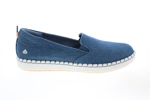 Clarks Step Glow Slip 26141063 Womens Blue Canvas Lifestyle Sneakers Shoes