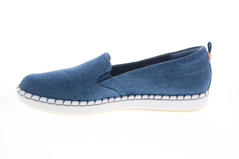 Clarks Step Glow Slip 26141063 Womens Blue Canvas Lifestyle Sneakers Shoes