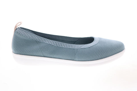 Clarks Ayla Paige 26141469 Womens Blue Gray Canvas Slip On Ballet Flats Shoes