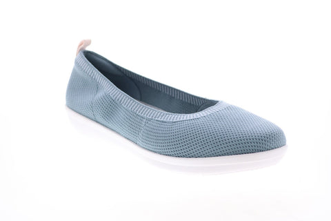 Clarks Ayla Paige 26141469 Womens Blue Gray Canvas Slip On Ballet Flats Shoes