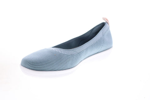 Clarks Ayla Paige 26141469 Womens Blue Gray Canvas Slip On Ballet Flats Shoes