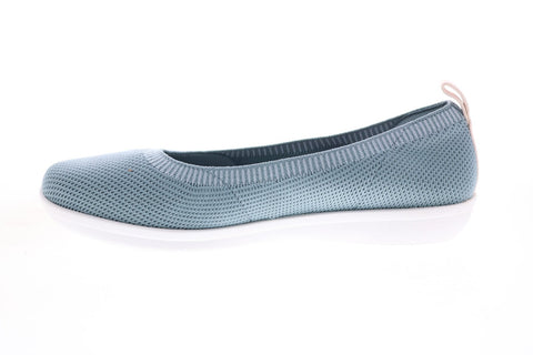 Clarks Ayla Paige 26141469 Womens Blue Gray Canvas Slip On Ballet Flats Shoes