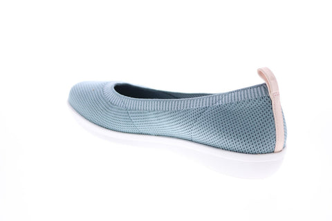 Clarks Ayla Paige 26141469 Womens Blue Gray Canvas Slip On Ballet Flats Shoes