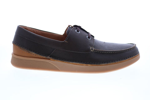 Clarks Oakland Sun 26141962 Mens Brown Leather Loafers & Slip Ons Boat Shoes