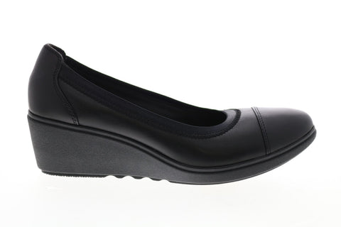 Clarks Un Tallara Liz 26142111 Womens Black Leather Ballet Flats Shoes