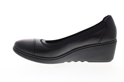 Clarks Un Tallara Liz 26142111 Womens Black Leather Ballet Flats Shoes