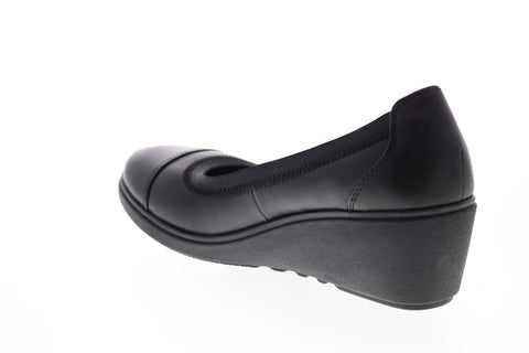 Clarks Un Tallara Liz 26142111 Womens Black Leather Ballet Flats Shoes