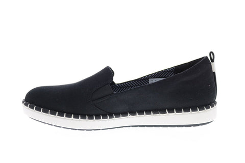 Clarks Step Glow Slip 26142255 Womens Black Canvas Lifestyle Sneakers Shoes