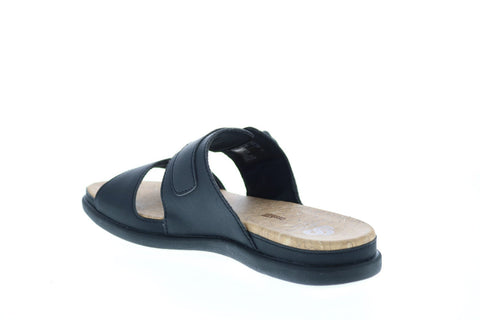 Clarks Step June Tide 26142551 Womens Black Synthetic Hook & Loop Slides Sandals Shoes