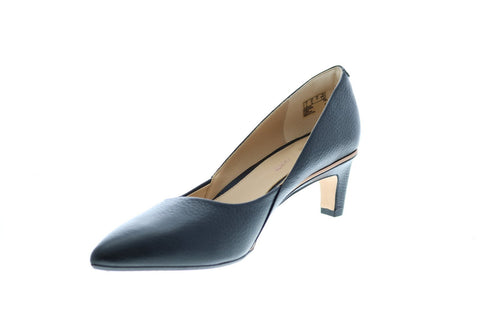 Clarks Ellis Rose 26142587 Womens Black Leather Slip On Pumps Heels Shoes