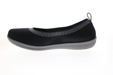 Clarks Ayla Paige 26142613 Womens Black Gray Canvas Slip On Ballet Flats Shoes