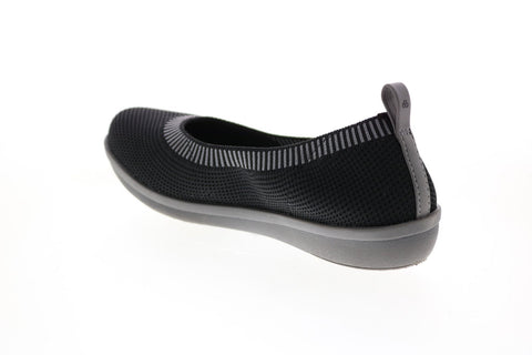 Clarks Ayla Paige 26142613 Womens Black Gray Canvas Slip On Ballet Flats Shoes