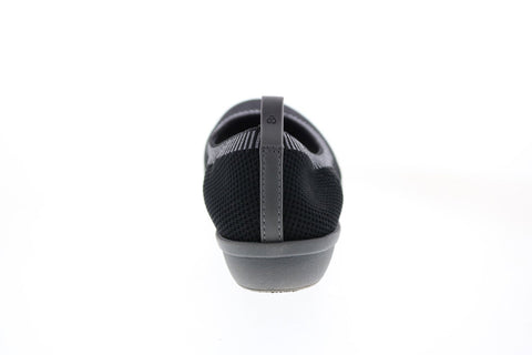 Clarks Ayla Paige 26142613 Womens Black Gray Canvas Slip On Ballet Flats Shoes