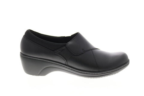 Clarks Grasp High 26142720 Womens Black Leather Strap Loafer Flats Shoes