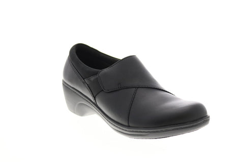 Clarks Grasp High 26142720 Womens Black Leather Strap Loafer Flats Shoes