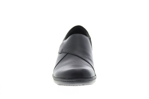 Clarks Grasp High 26142720 Womens Black Leather Strap Loafer Flats Shoes